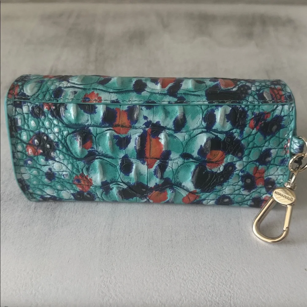 Brahmin Elora Frisky Blue Melbourne Leather Croc-Embossed EyeGlass Case Holder